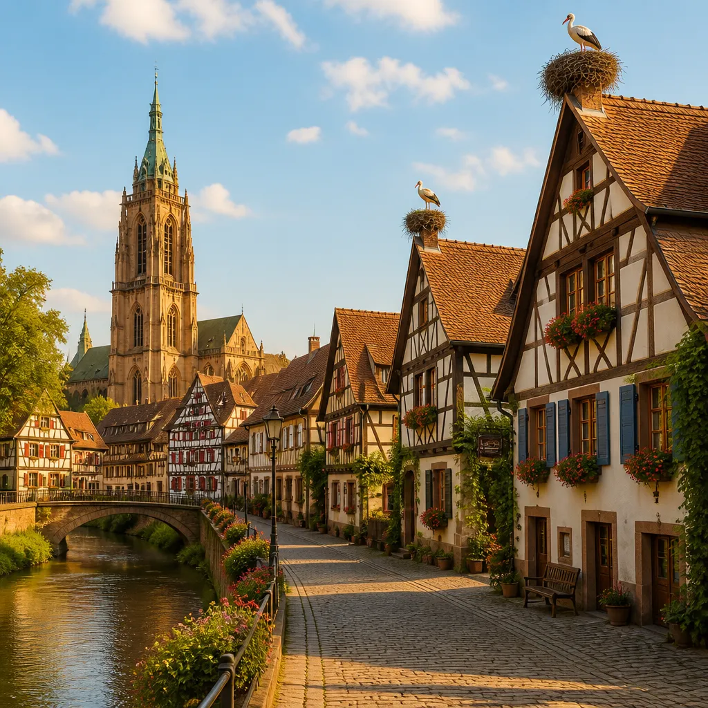 Fachwerkhäuser und Kopfsteinpflastergassen in der historischen Altstadt von Ribe